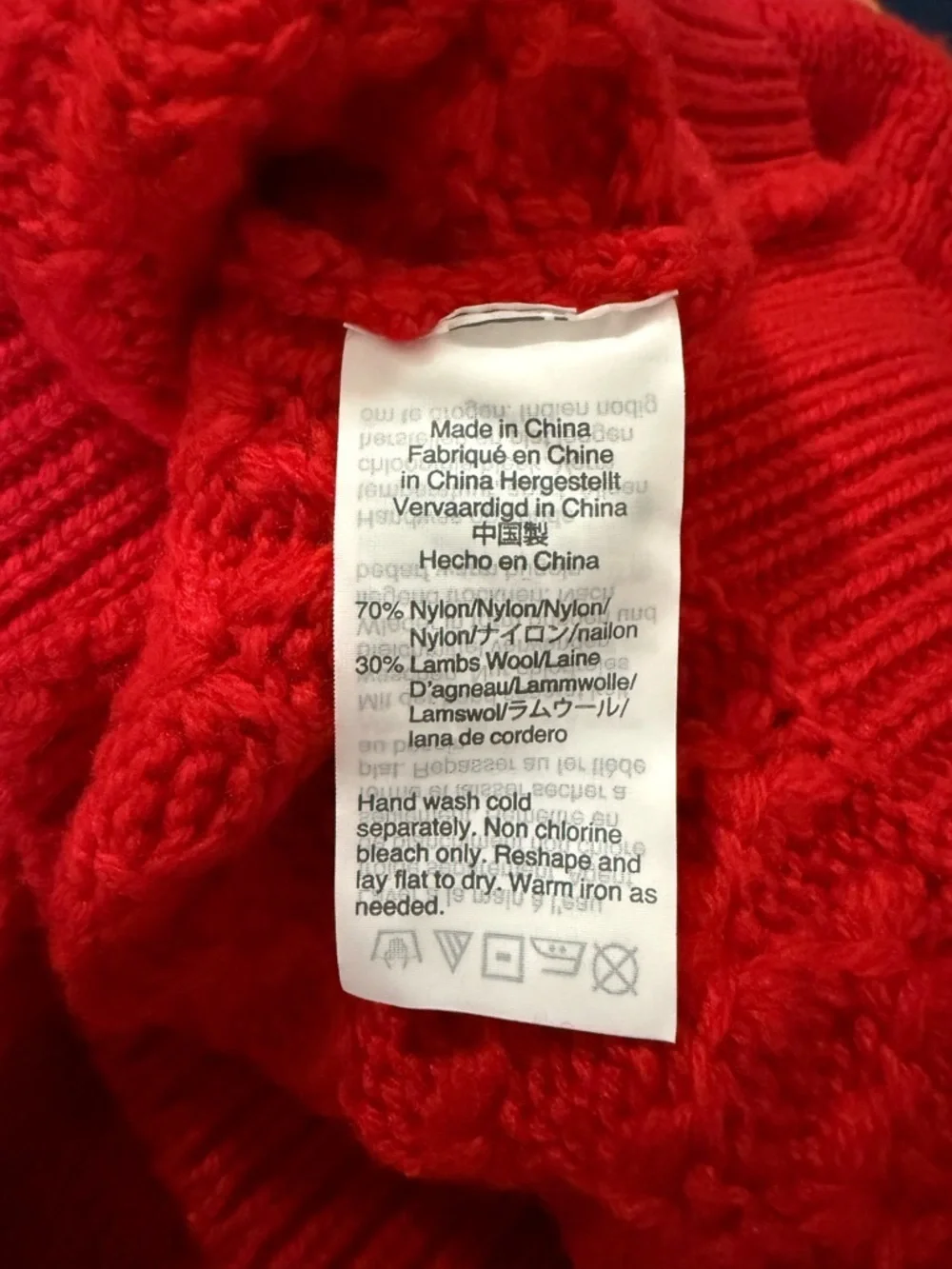 J. CREW Red Cable Knit Wool Blend Sweater Size M